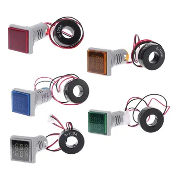 Aikštėje LED Skaitmeninis Dvigubas Ekranas Voltmeter & Ammeter Įtampos Matuoklis Srovės Matuoklis AC 60-500V 0-100A