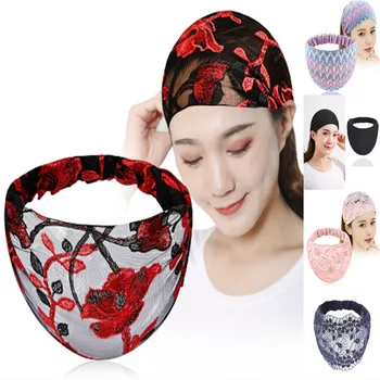 HongBiTu Moterų lankelis Nėrinių pledas juostelės Gėlės, Skrybėlės headwrap ruožas turbaną H017