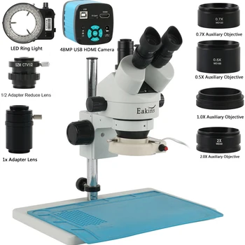 Pramonės Lab Chirurgijos PCB Litavimo Papuošalai 3,5 X-90X Zoom Simul Židinio Stereo Mikroskopas Trinokulinis Mikroskopo vaizdo Kamera Įrankių Rinkinys